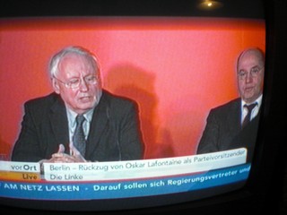 Klausens FOTO von der Abschiedspressekonferenz von Oskar Lafontaine am 23.1.2010, als er seinen Rckzug von der Parteispitze der Linken verkndete