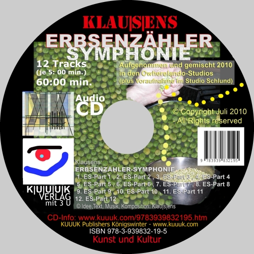 Cover von der Audio-CD von Klausens, die Erbsenzählersymphonie heißt