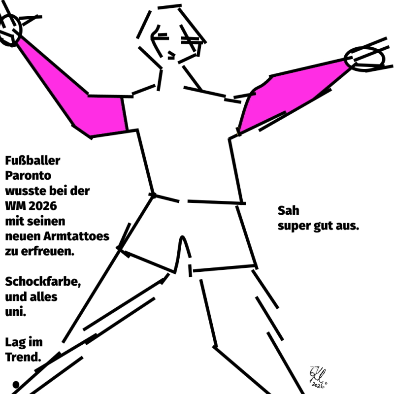 klausens zeichnung kunstwerk armtattoes in schockfarbe 21.6.2026