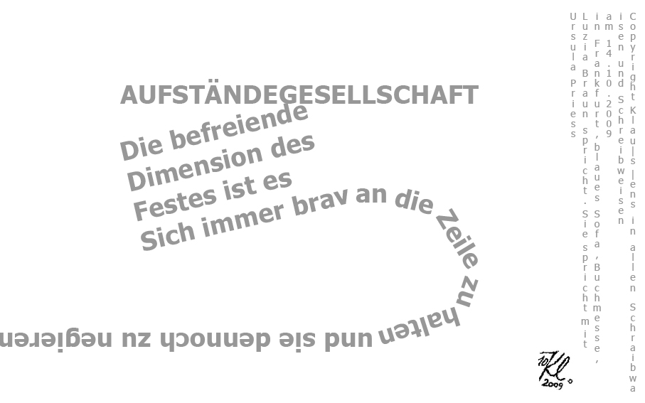 KONKRETE POESIE von Klausens: Aufständegesellschaft