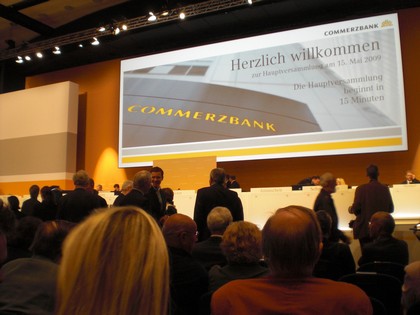 SERIELLO Commerzbank von KLAUSENS, aufgenommen am 15.5.2009 in der Jahrhunderthalle Frankfurt-Hoechst , Hauptversammlung Commerzbank AG