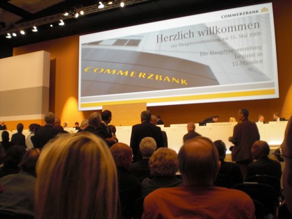 SERIELLO Commerzbank von KLAUSENS, aufgenommen am 15.5.2009 in der Jahrhunderthalle Frankfurt-Hoechst , Hauptversammlung Commerzbank AG