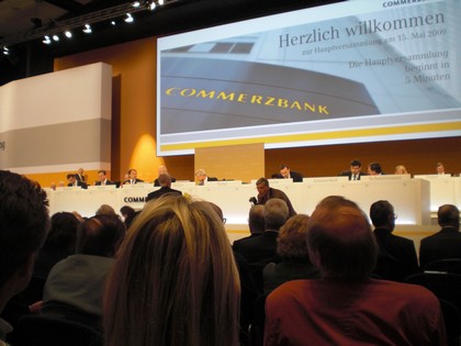 SERIELLO Commerzbank von KLAUSENS, aufgenommen am 15.5.2009 in der Jahrhunderthalle Frankfurt-Hoechst , Hauptversammlung Commerzbank AG