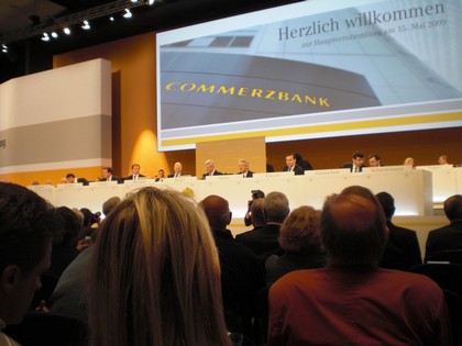 SERIELLO Commerzbank von KLAUSENS, aufgenommen am 15.5.2009 in der Jahrhunderthalle Frankfurt-Hoechst , Hauptversammlung Commerzbank AG