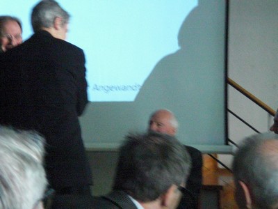 Foto KLAUSENS von Prof. Gottfried Bhm, ARCHITEKT, in Kln, Museum fr Angewandte Kunst, am 26.4.2009, Matinee, zum Ende der Ausstellung ber Bhm