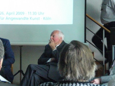 Foto KLAUSENS von Prof. Gottfried Bhm, ARCHITEKT, in Kln, Museum fr Angewandte Kunst, am 26.4.2009, Matinee, zum Ende der Ausstellung ber Bhm