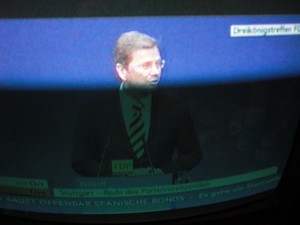 Guido Westerwelle am 6.11.2011 bei seiner Rede in Stuttgart Dreikönigstreffen - Foto Klausens vom Fernseher LIVE