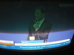 Guido Westerwelle am 6.11.2011 bei seiner Rede in Stuttgart Dreikönigstreffen - Foto Klausens vom Fernseher LIVE