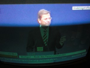 Guido Westerwelle am 6.11.2011 bei seiner Rede in Stuttgart Dreikönigstreffen - Foto Klausens vom Fernseher LIVE