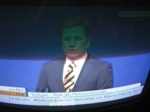 Guido Westerwelle am 6.11.2011 bei seiner Rede in Stuttgart Dreikönigstreffen - Foto Klausens vom Fernseher LIVE