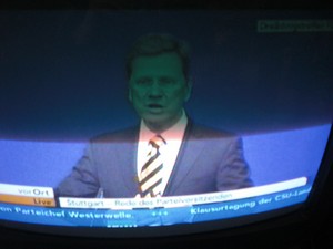 Guido Westerwelle am 6.11.2011 bei seiner Rede in Stuttgart Dreikönigstreffen - Foto Klausens vom Fernseher LIVE