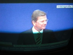 Guido Westerwelle am 6.11.2011 bei seiner Rede in Stuttgart Dreikönigstreffen - Foto Klausens vom Fernseher LIVE