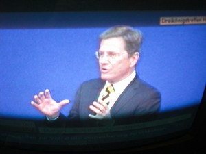 Guido Westerwelle am 6.11.2011 bei seiner Rede in Stuttgart Dreikönigstreffen - Foto Klausens vom Fernseher LIVE