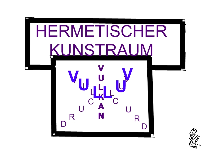 gedicht KONKRETE POESIE von KLAUSENS "HERMETISCHER KUNSTRAUM" vom 19.5.2009 im apr museum bahnhof rolandseck, umgesetzt in eine grafik am 25.5.2009